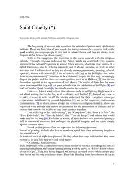 Saint Cruelty (*)