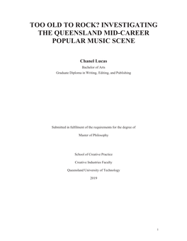 Investigating the Queensland Mid-Career Popular Music Scene