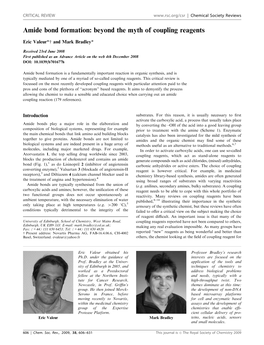 Amide Bond Formation: Beyond the Myth of Coupling Reagents