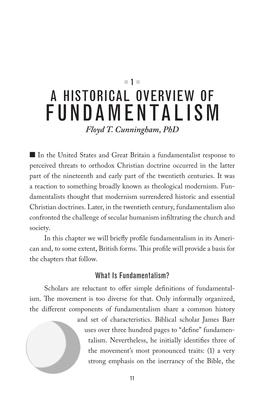 A HISTORICAL OVERVIEW of FUNDAMENTALISM Floyd T