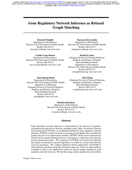 Gene Regulatory Network Inference As Relaxed Graph Matching