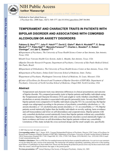 NIH Public Access Author Manuscript J Psychiatr Res