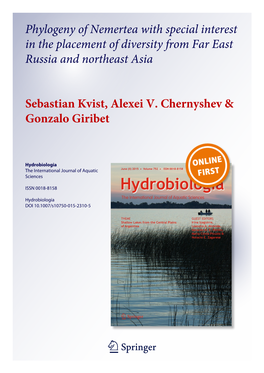 Phylogeny of Nemertea with Special Interest in the Placement of Diversity from Far East Russia and Northeast Asia