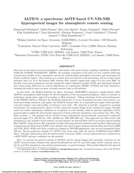 ALTIUS: a Spaceborne AOTF-Based UV-VIS-NIR Hyperspectral Imager for Atmospheric Remote Sensing