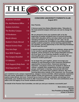 Concord University Parent's Club Newsletter