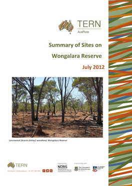 Summary of Sites on Wongalara Reserve