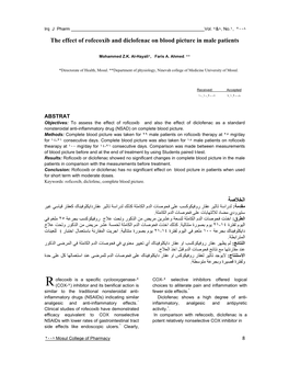 The Effect of Rofecoxib and Diclofenac on Blood Picture in Male Patients