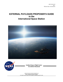 ISS External Payload Proposers Guide