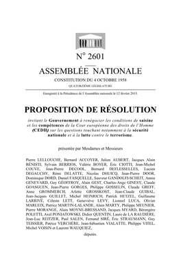 Proposition De Résolution