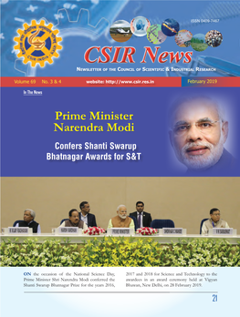CSIR News Newsletter of the Council of Scientific & Industrial Research