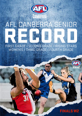 Afl Canberra Record – 17Th Edition – Finals Week 2