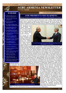 AGBU Armenia Newsletter (December 2010