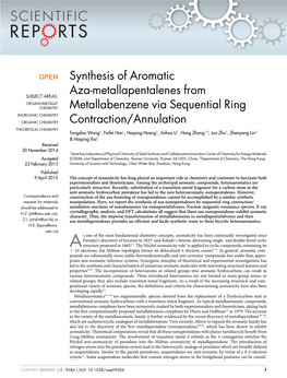 Synthesis of Aromatic Aza-Metallapentalenes from 30