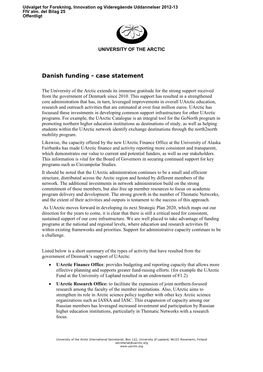 Danish Funding - Case Statement