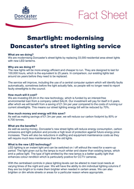 Smartlight: Modernising Doncaster's Street Lighting Service