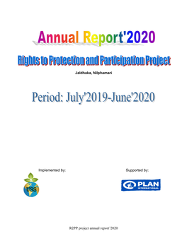 R2PP Project Annual Report'2020 Jaldhaka, Nilphamari Implemented