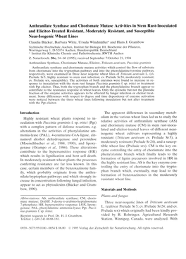 Anthranilate Synthase and Chorismate Mutase Activities In