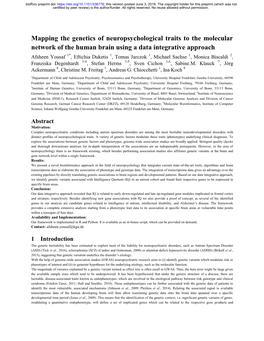 Mapping the Genetics of Neuropsychological Traits to The