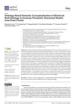 Ontology-Based Semantic Conceptualisation of Historical Built Heritage to Generate Parametric Structured Models from Point Clouds