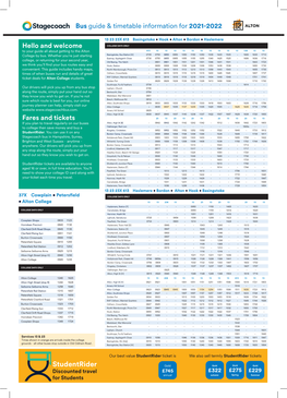 Bus Guide & Timetable Information for 2021-2022