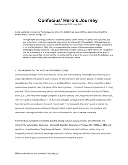 Confucius' Hero's Journey