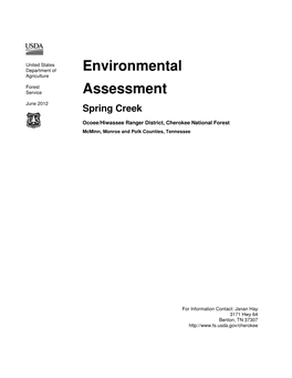 Environmental Assessment Spring Creek