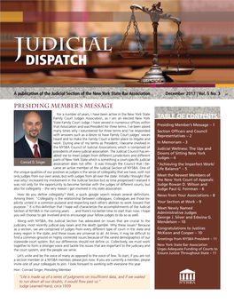 Judicial Section of the New York State Bar Association December 2017 | Vol