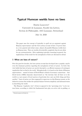 Typical Humean Worlds Have No Laws