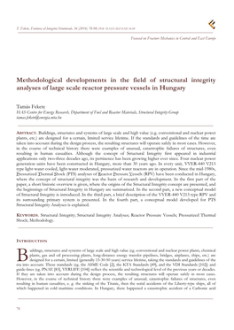 Methodological Developments in the Field of Structural Integrity Analyses of Large Scale Reactor Pressure Vessels in Hungary