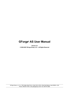 Gforge AS User Manual