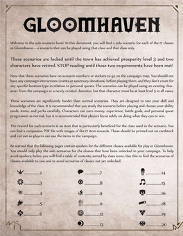 Gloomhaven Solo Scenario Book