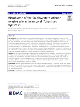 Microbiome of the Southwestern Atlantic Invasive Scleractinian Coral, Tubastraea Tagusensis