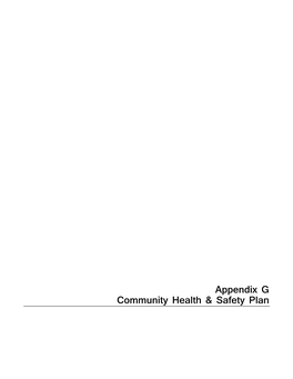 Appendix G Community Health & Safety Plan