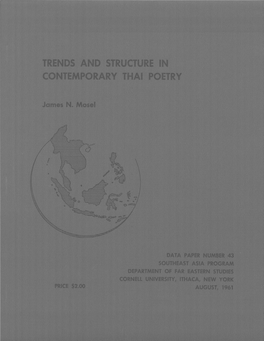 Trends and Structure in Contemporary Thai Poetry