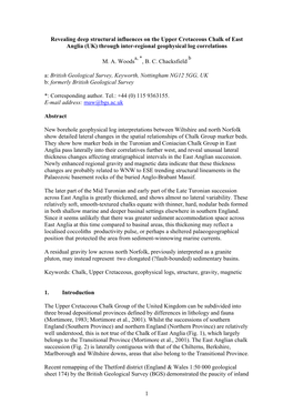 1 Revealing Deep Structural Influences on the Upper Cretaceous Chalk Of