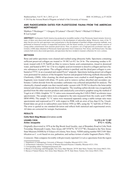 Ams Radiocarbon Dates for Pleistocene