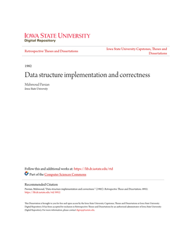 Data Structure Implementation and Correctness Mahmoud Parsian Iowa State University