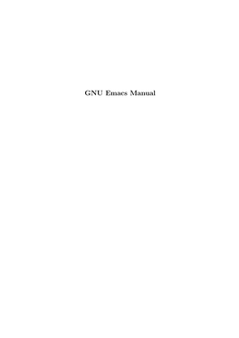 GNU Emacs Manual