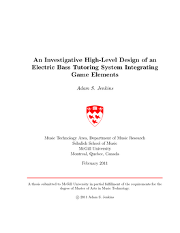 An Investigative High-Level Design of an Electric Bass Tutoring System Integrating Game Elements