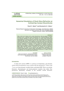 Numerical Simulations of Shock Wave Refraction at Inclined Gas Contact Discontinuity