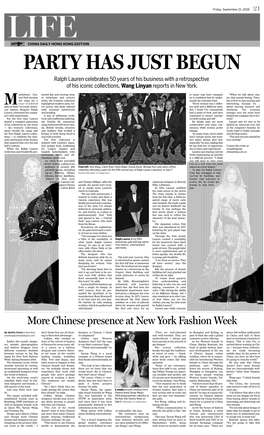 Chinese Presence at New York Fashion Week