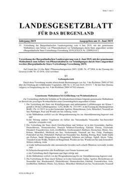 Landesgesetzblatt Für Das Burgenland