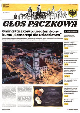 Gmina Paczków Laureatem Kon Kursu „Samorząd Dla Dziedzictwa”