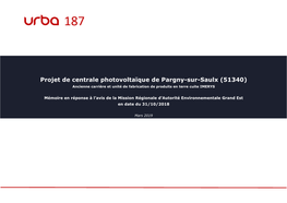 Projet De Centrale Photovoltaïque De Pargny-Sur-Saulx (51340) Ancienne Carrière Et Unité De Fabrication De Produits En Terre Cuite IMERYS