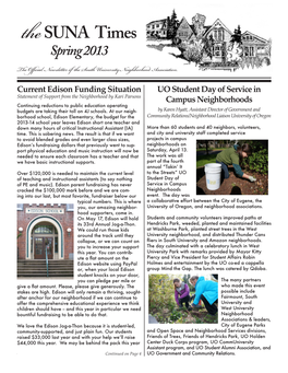 SUNA Spring 2013 Newsletter