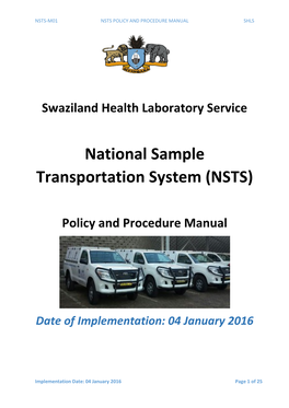 National Sample Transportation System (NSTS)