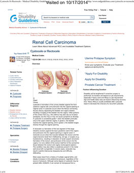 Cystocele Or Rectocele - Medical Disability Guidelinesvisited on 10/17/2014