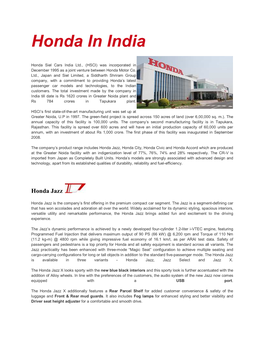 Honda in India