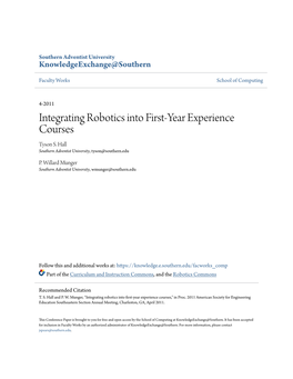 Integrating Robotics Into First-Year Experience Courses Tyson S