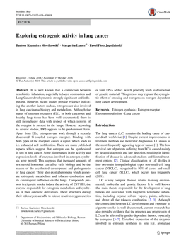 Exploring Estrogenic Activity in Lung Cancer